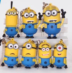 Minions USB Flash Drive 1gb 2gb 4gb 8gb 16gb 32gb Pendrive PVC Cartoon key/card flash disk usb memory stick 50pcs/lot